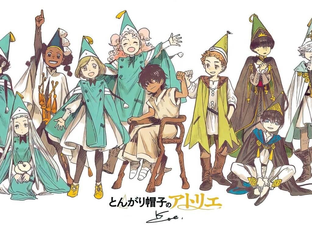 High-quality illustration from Witch Hat Atelier, a popular fantasy manga by Kamome Shirahama, showcasing detailed ink line art, magic themes, and a richly designed world.